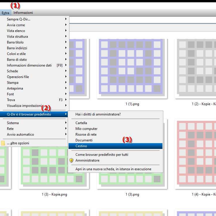 Come faccio a impostare Quad File Explorer come browser di file predefinito per il Cestino